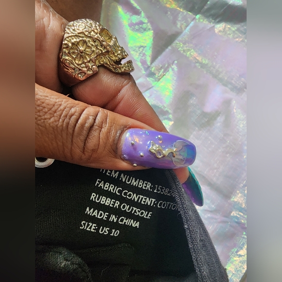 10W 8M [Converse] Purple Black Glitter Sparkle Lowtop Sneakers -Worn 2x - Picture 8 of 15